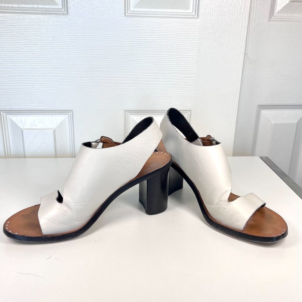 Rag and Bone Leather Slingback Heeled Sandal White and Tan Size 8 - Picture 5 of 9